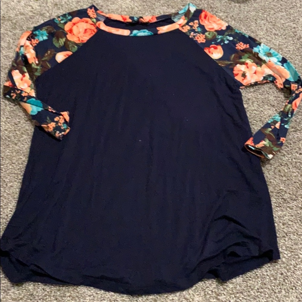 Floral baseball tee